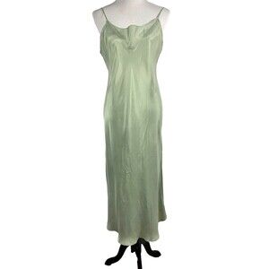 J. Crew Gwyneth Cupro Midi Slip Dress Size 12 Sagebrush Green Adjustable Straps